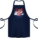 Torn Croatia Flag Croatian Day Football Cotton Apron 100% Organic Navy Blue