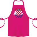 Torn Croatia Flag Croatian Day Football Cotton Apron 100% Organic Pink