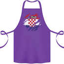 Torn Croatia Flag Croatian Day Football Cotton Apron 100% Organic Purple
