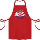 Torn Croatia Flag Croatian Day Football Cotton Apron 100% Organic Red