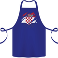 Torn Croatia Flag Croatian Day Football Cotton Apron 100% Organic Royal Blue