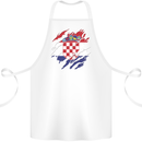 Torn Croatia Flag Croatian Day Football Cotton Apron 100% Organic White