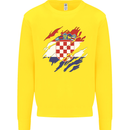 Torn Croatia Flag Croatian Day Football Kids Sweatshirt Jumper Yellow
