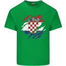 Torn Croatia Flag Croatian Day Football Kids T-Shirt Childrens Irish Green