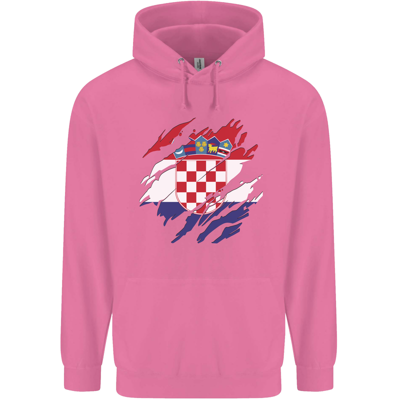 Torn Croatia Flag Croatian Day Football Mens 80% Cotton Hoodie Azelea