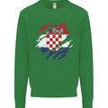 Torn Croatia Flag Croatian Day Football Mens Sweatshirt Jumper Irish Green