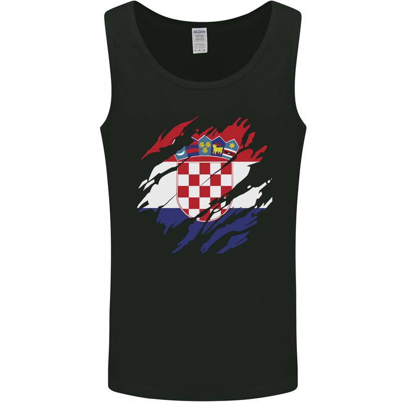 Torn Croatia Flag Croatian Day Football Mens Vest Tank Top Black