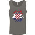 Torn Croatia Flag Croatian Day Football Mens Vest Tank Top Charcoal