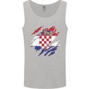 Torn Croatia Flag Croatian Day Football Mens Vest Tank Top Sports Grey