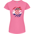 Torn Croatia Flag Croatian Day Football Womens Petite Cut T-Shirt Azalea