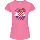 Torn Croatia Flag Croatian Day Football Womens Petite Cut T-Shirt Azalea