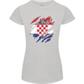 Torn Croatia Flag Croatian Day Football Womens Petite Cut T-Shirt Sports Grey