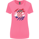 Torn Croatia Flag Croatian Day Football Womens Wider Cut T-Shirt Azalea