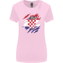 Torn Croatia Flag Croatian Day Football Womens Wider Cut T-Shirt Light Pink