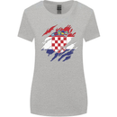 Torn Croatia Flag Croatian Day Football Womens Wider Cut T-Shirt Sports Grey