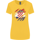 Torn Croatia Flag Croatian Day Football Womens Wider Cut T-Shirt Yellow