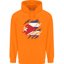 Torn Cuba Flag Cuban Day Football Childrens Kids Hoodie Orange