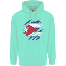 Torn Cuba Flag Cuban Day Football Childrens Kids Hoodie Peppermint