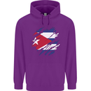 Torn Cuba Flag Cuban Day Football Childrens Kids Hoodie Purple