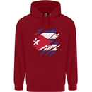 Torn Cuba Flag Cuban Day Football Childrens Kids Hoodie Red
