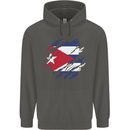 Torn Cuba Flag Cuban Day Football Childrens Kids Hoodie Storm Grey