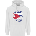 Torn Cuba Flag Cuban Day Football Childrens Kids Hoodie White