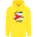 Torn Cuba Flag Cuban Day Football Childrens Kids Hoodie Yellow