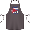Torn Cuba Flag Cuban Day Football Cotton Apron 100% Organic Dark Grey