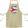 Torn Cuba Flag Cuban Day Football Cotton Apron 100% Organic Khaki