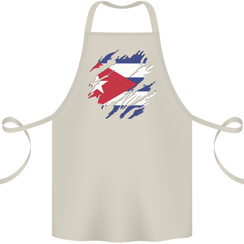Torn Cuba Flag Cuban Day Football Cotton Apron 100% Organic Natural