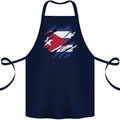 Torn Cuba Flag Cuban Day Football Cotton Apron 100% Organic Navy Blue