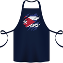 Torn Cuba Flag Cuban Day Football Cotton Apron 100% Organic Navy Blue