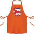Torn Cuba Flag Cuban Day Football Cotton Apron 100% Organic Orange