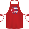 Torn Cuba Flag Cuban Day Football Cotton Apron 100% Organic Red