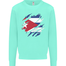 Torn Cuba Flag Cuban Day Football Kids Sweatshirt Jumper Peppermint