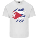 Torn Cuba Flag Cuban Day Football Kids T-Shirt Childrens White