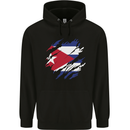 Torn Cuba Flag Cuban Day Football Mens 80% Cotton Hoodie Black