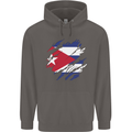 Torn Cuba Flag Cuban Day Football Mens 80% Cotton Hoodie Charcoal