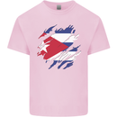 Torn Cuba Flag Cuban Day Football Mens Cotton T-Shirt Tee Top Light Pink