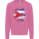 Torn Cuba Flag Cuban Day Football Mens Sweatshirt Jumper Azalea