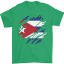 Torn Cuba Flag Cuban Day Football Mens T-Shirt 100% Cotton Irish Green