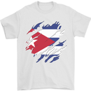 Torn Cuba Flag Cuban Day Football Mens T-Shirt 100% Cotton White