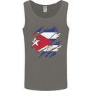Torn Cuba Flag Cuban Day Football Mens Vest Tank Top Charcoal