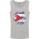 Torn Cuba Flag Cuban Day Football Mens Vest Tank Top Sports Grey