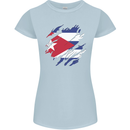 Torn Cuba Flag Cuban Day Football Womens Petite Cut T-Shirt Light Blue