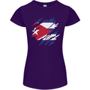 Torn Cuba Flag Cuban Day Football Womens Petite Cut T-Shirt Purple