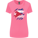 Torn Cuba Flag Cuban Day Football Womens Wider Cut T-Shirt Azalea