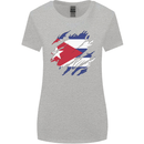 Torn Cuba Flag Cuban Day Football Womens Wider Cut T-Shirt Sports Grey