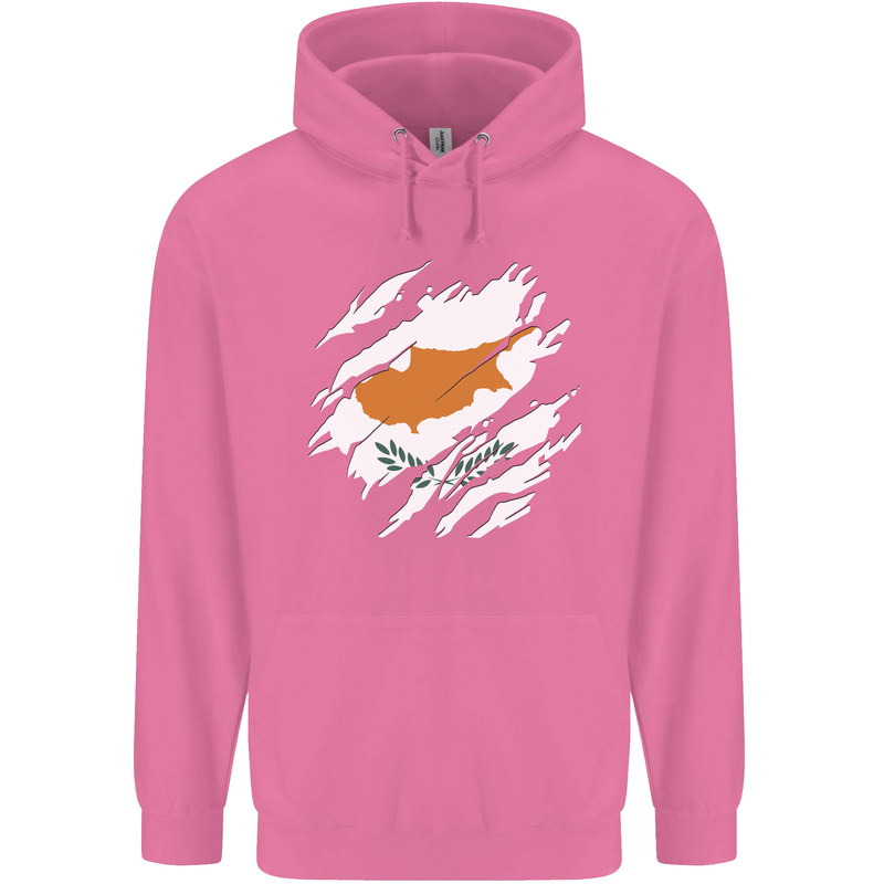 Torn Cyprus Flag Cypriot Day Football Childrens Kids Hoodie Azalea