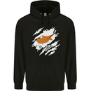 Torn Cyprus Flag Cypriot Day Football Childrens Kids Hoodie Black